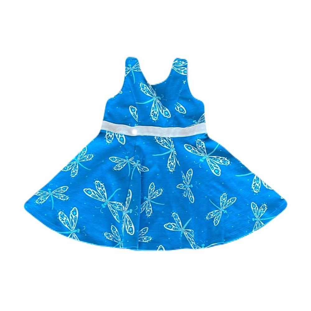 Janie and Jack Blue and White Butterfly A-Line Dress Size 2 New Without Tag